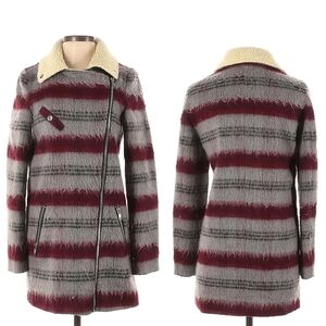 Noisy May Wooly Sherpa Aviator Jacket XS Mohair Textured